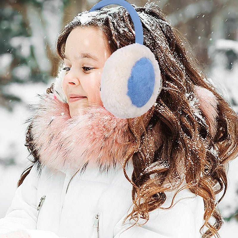 Aurya Kids Classic Ear Warmers/Earmuffs-Winter Faux Fur Warm Ear Muffs for Boys and Girls (Blue) - Image 2